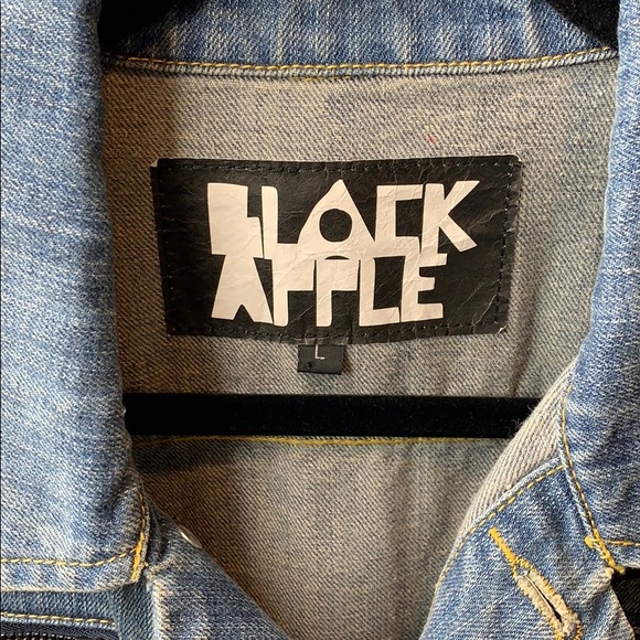 Black Apple Denim Jacket 